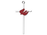 Holy Spirit with Red Enamel Cross - 6 Inch