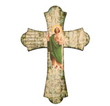 St. Jude Wood Cross, 10"