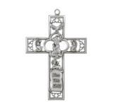 Pewter Praying Girl Cross, 6"