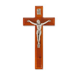Natural Cherry Wood Crucifix, 7"