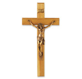 Oak Wall Wood Crucifix, 13"