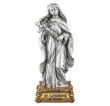 St. Catherine of Sienna Pewter Statue