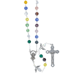 Multicolor Crystal Rosary with Dove Paters