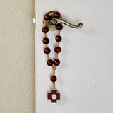 St. Benedict One Decade Door Knob Brown Bead Rosary