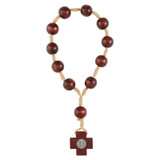 St. Benedict One Decade Door Knob Brown Bead Rosary