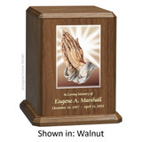 Praying Hands Walnut Wood Urn 