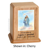 Paradise Jesus Hugging Cherry Wood Urn 