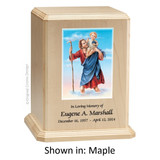 Saint Christopher Maple Wood Urn 