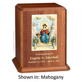 Child of Atocha Mahogany Wood Urn 