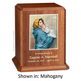 Madonna of  The Street Mahogany Wood Urn 