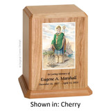 Saint Patrick Cherry Wood Urn 