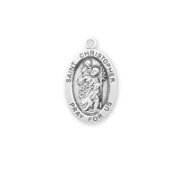 Patron Saint Christopher Oval Sterling Silver Medal
