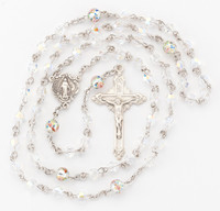 5mm Finest Crystal Beads with 6mm Rose Bud O.F. Beads