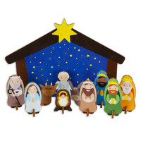 11 Pc. Wooden Children's Buildable Nativity Kit