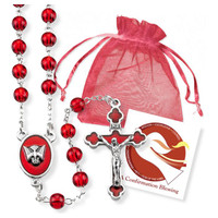 Red Epoxied Holy Spirit Confirmation Rosary