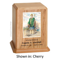 Saint Patrick Cherry Wood Urn 