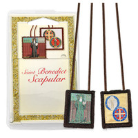 St. Benedict Brown Woven Scapular