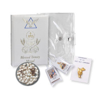 5pc. Girls White Blessed Trinity Missal Communion Set