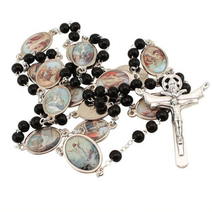 Stations Of The Cross Rosary - Olive, Black, Brown Wood Stations Of The Cross Rosary - Olive, Black, Brown Wood