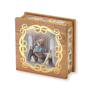 Natural Wood Rosary Keepsake Box