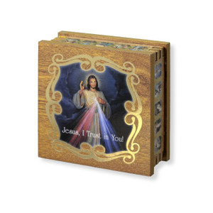 Natural Wood Rosary Keepsake Box