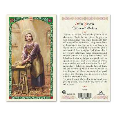 St. Joseph Worker Laminated Prayer Cards
