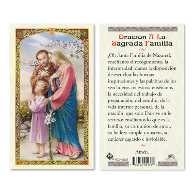 Familia Sagrada Spanish Laminated Prayer Cards