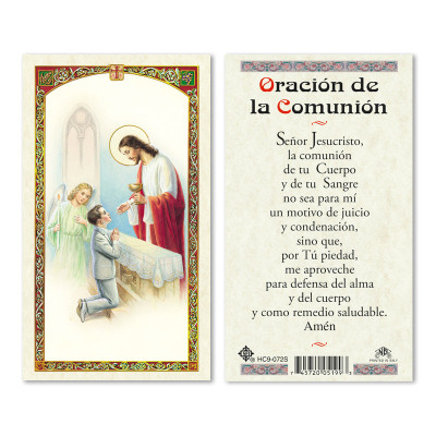 Oracion De Primera Comunion Para Nino Spanish Laminated Prayer Cards