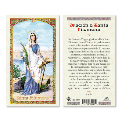 San Filomena Spanish Laminated Prayer Cards