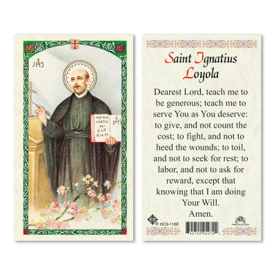 St. Ignacious De Loyola Laminated Prayer Cards
