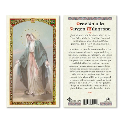 Oracion A La Virgen Milagrosa Spanish Laminated Prayer Cards