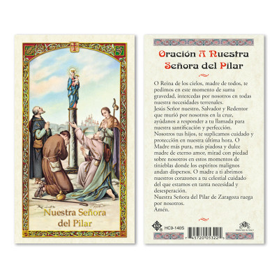 Oracion A Nuestra Senora De Pilar Spanish Laminated Prayer Cards