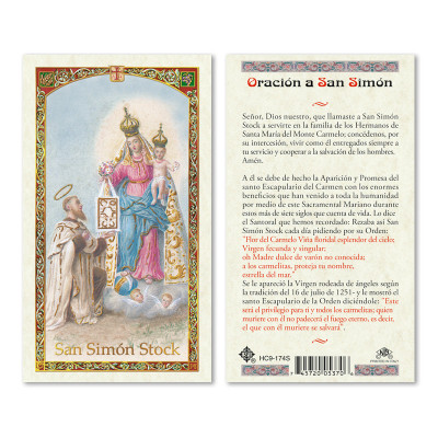 San Simon Spanish Laminated Prayer Cards