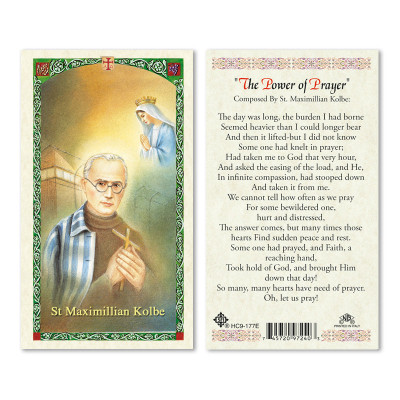 St. Maximilan Kolbe Laminated Prayer Cards