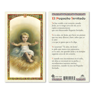 El Pequeno Invitado Spanish Laminated Prayer Cards