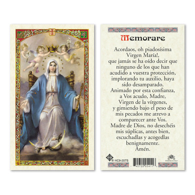 Memorare Spanish Laminated Prayer Cards