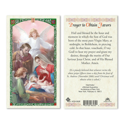 Prayer To Obtain Favors Laminated Prayer Cards