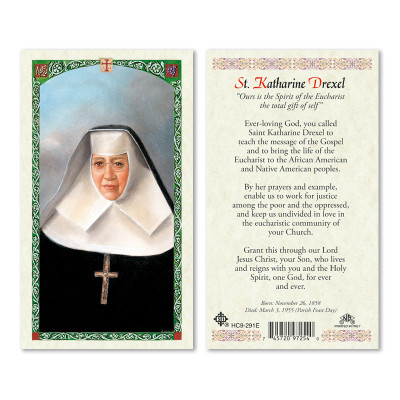 St. Katharine Drexel Laminated Prayer Cards