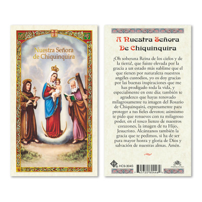 Oracion A La Senora Chiquinquira Spanish Laminated Prayer Cards