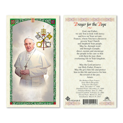 Pope Francis Holy Cards Spanish Laminated Prayer Cards