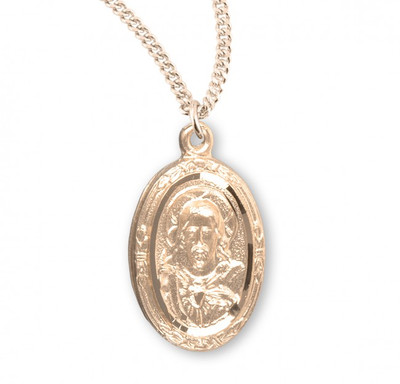 Gold Over Sterling Silver Scapular Medal