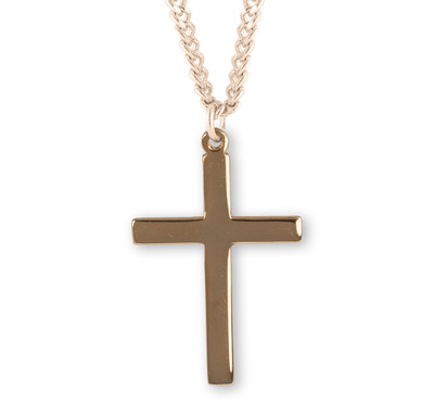 Gold Over Sterling Silver Plain Cross