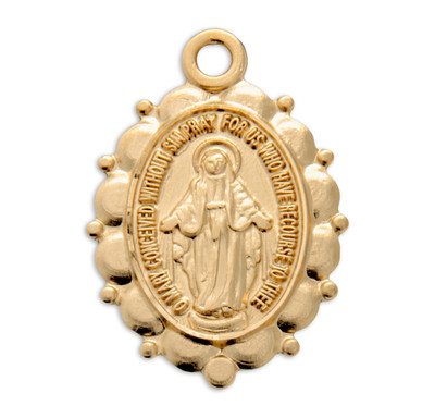 Sterling Silver Oval Miraculous Medal