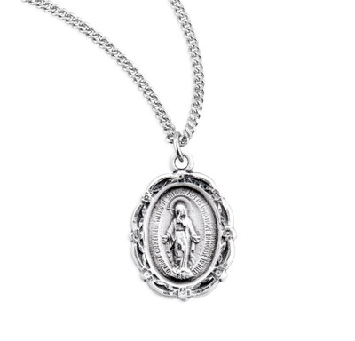 Sterling Silver Oval Miraculous Medal