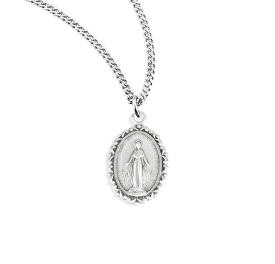 Sterling Silver Oval Miraculous Medal