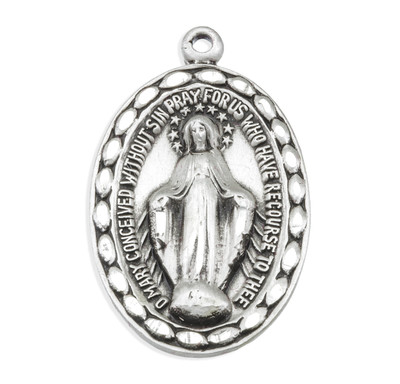 Sterling Silver Oval Miraculous Medal