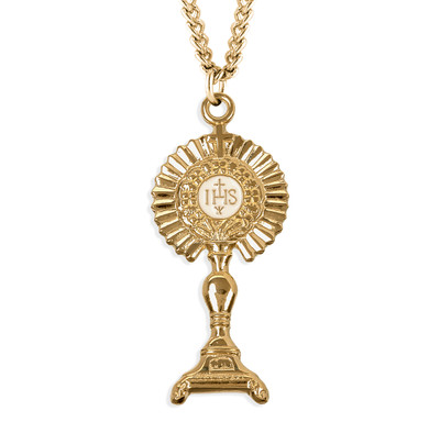 Gold Over Sterling Silver Monstrance Pendant