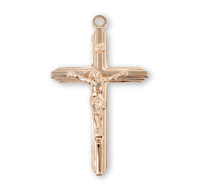 Inlayed Gold Over Sterling Silver Crucifix