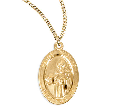 Patron Saint Thomas Oval Gold Over Sterling Silver Medal
