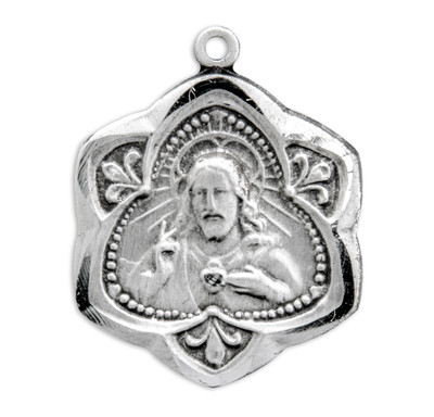 Sacred Heart of Jesus Sterling Silver Scapular Medal